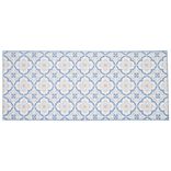 Tapis de cuisine imprimé carreau de ciment bleu et blanc 120x50cm
