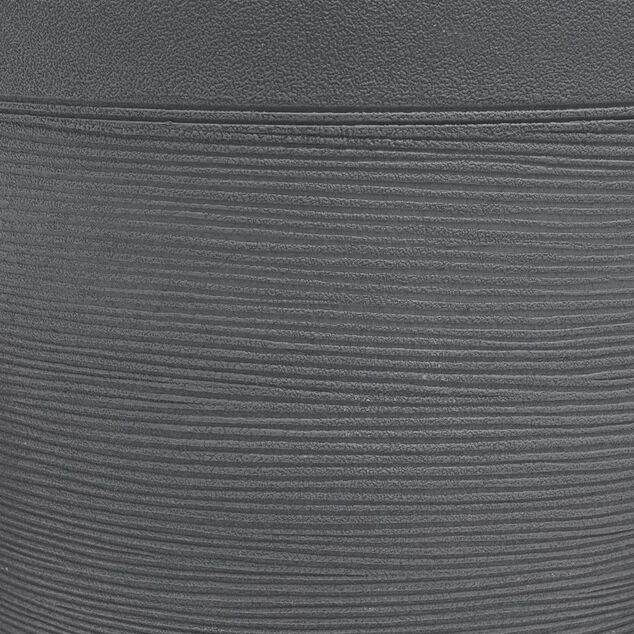 Cache pot rond gris frise ligne horizontale 12L