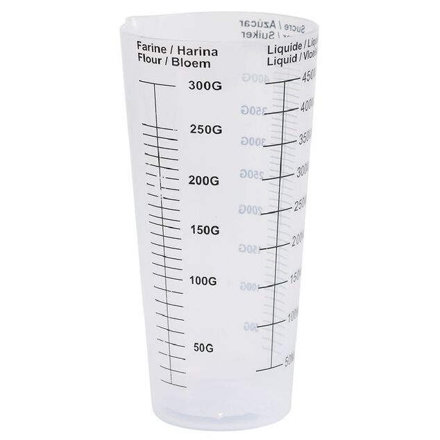 Verre doseur en plastique blanc