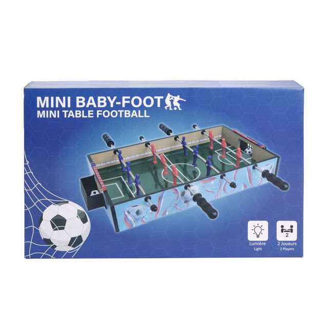 Mini babyfoot de table lumineux en bois pour enfant 51x31cm