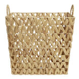 Panier à linge 26L 40xH42,5x28cm jacinthe d'eau et acier