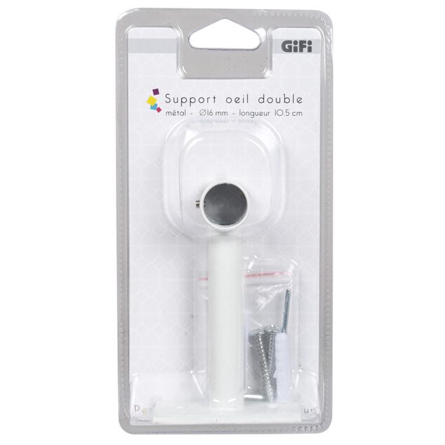 Support long pour tringle blanc m&eacute;tal