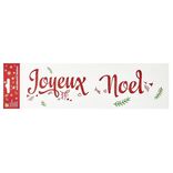 Décoration fenêtre électrostatique Joyeux Noël rouge et blanc L36xH11cm