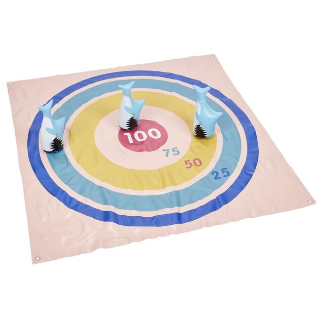 Tapis jeu de cible XL avec requins 1x1m