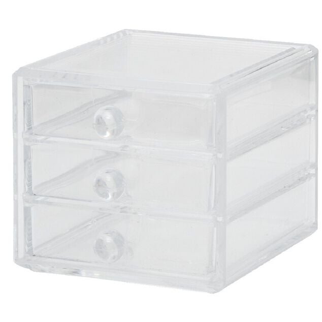 Organisateur à maquillage 3 tiroirs transparent