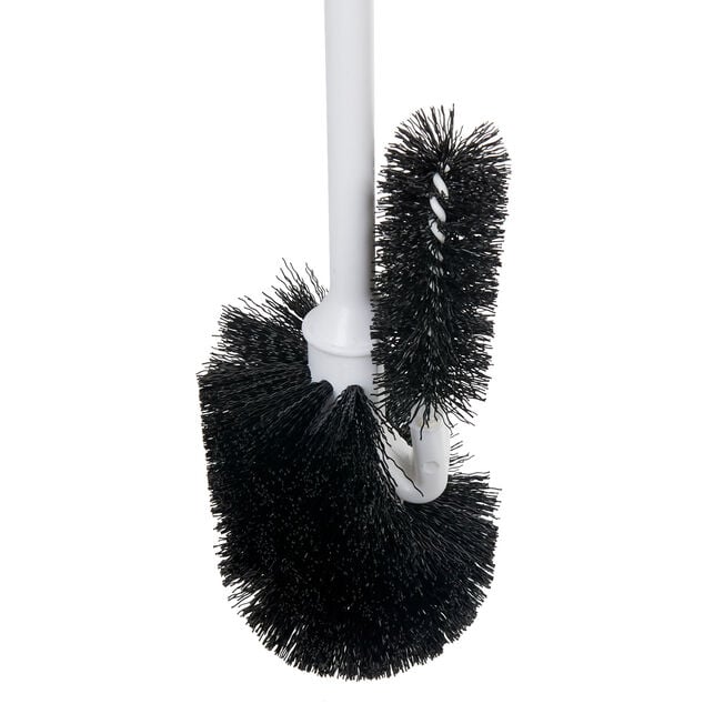 Brosse WC avec brossette int&eacute;gr&eacute;e et manche d&eacute;tachable