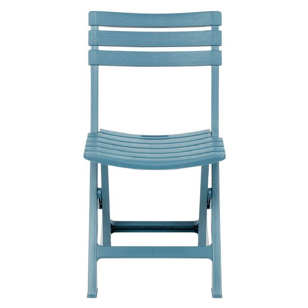 Chaise de jardin pliante Relax plastique bleu