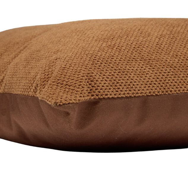 Coussin carr&eacute; velours biface 45x45cm (2 mod&egrave;les gris ou marron)