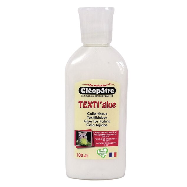 Colle blanche pour tissu Cl&eacute;op&acirc;tre Texti'glue 100g