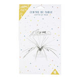 Centre de table "Joyeux anniversaire" argenté