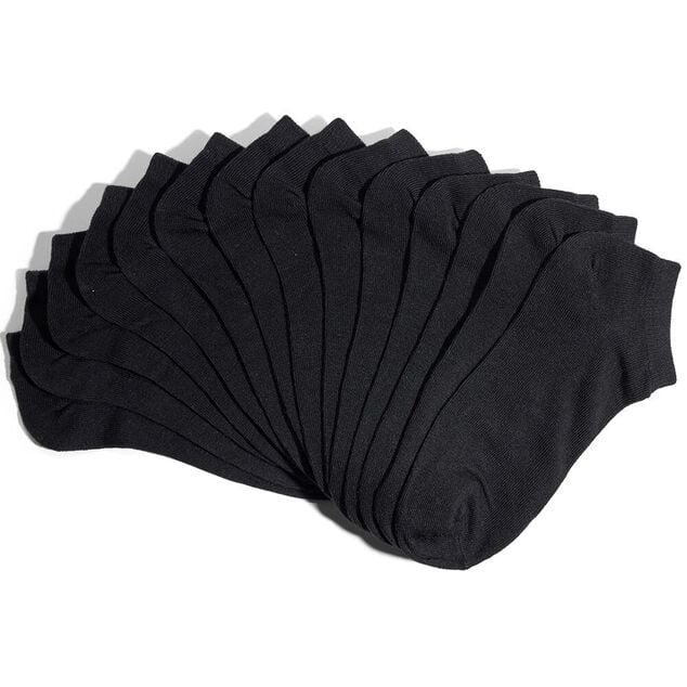 Lot 7 paires chaussettes tige basse coton et polyester - 3 coloris