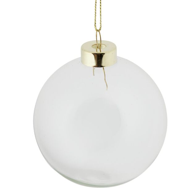Boule de No&euml;l verre &Oslash;8cm - 3 mod&egrave;les
