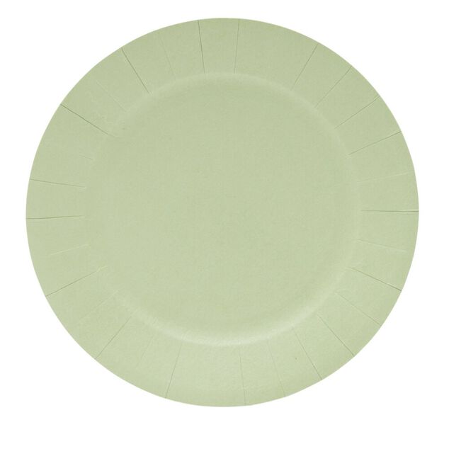 Lot de 10 assiettes en carton &Oslash;18cm vert olive