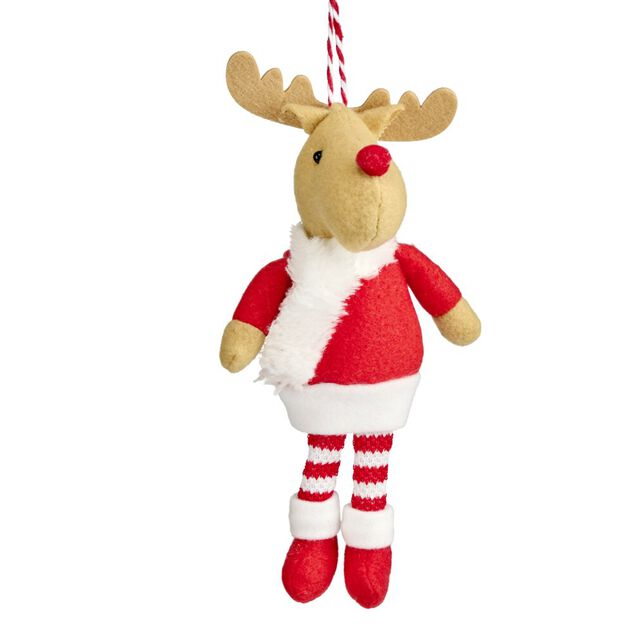 Personnage de No&euml;l &agrave; suspendre feutrine rouge et blanc (3 mod&egrave;les)