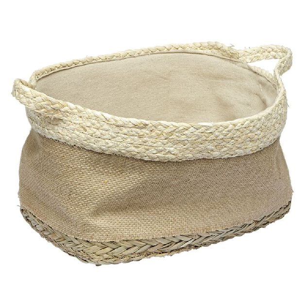 Pani&egrave;re rectangulaire en jonc naturel L29x23 cm