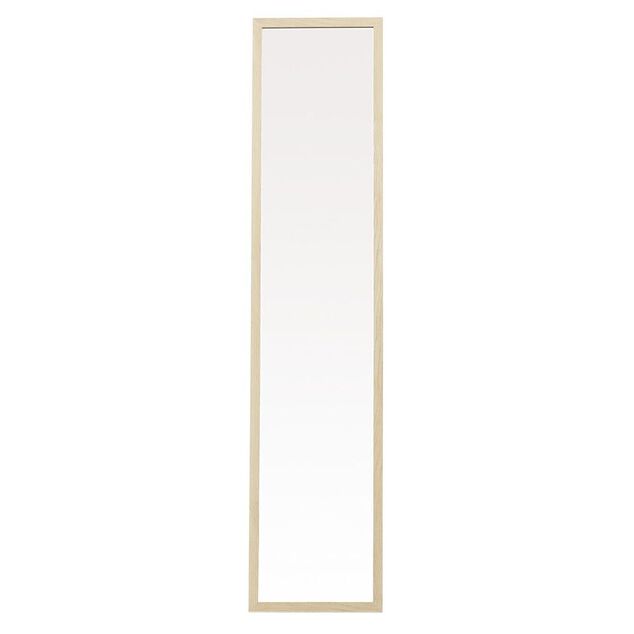Grand miroir psych&eacute; marron clair