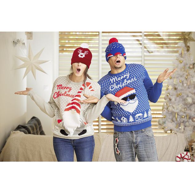 Bonnet de No&euml;l Adulte en tricot lumineux
