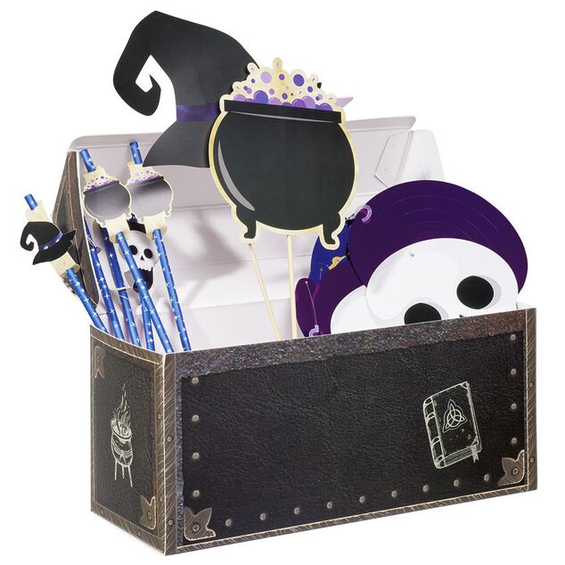 Box coffre d&eacute;coration Sorcier party box 39 pi&egrave;ces