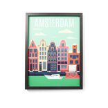 Cadre en bois affiche Amsterdam 30x40cm