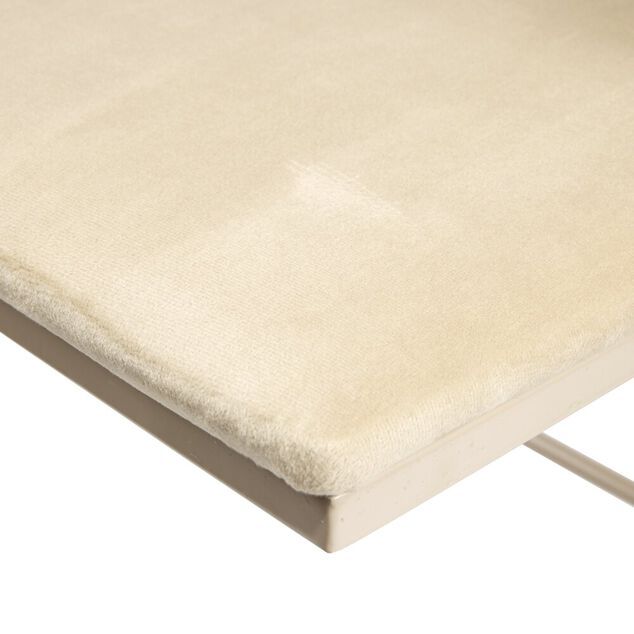 Chaise pliante Ninon m&eacute;tal et velours beige L43xP47xH78,5cm