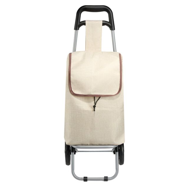 Chariot de course 25L &agrave; roulettes beige