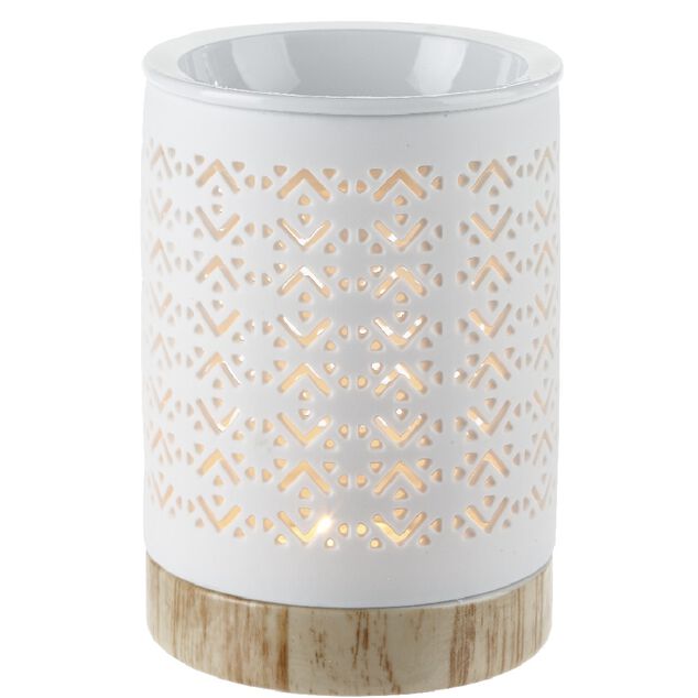 Br&ucirc;le parfum Mess&eacute;gu&eacute; socle effet bois blanc et marron