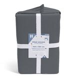 Drap housse 140x190cm 100% coton gris fonc&eacute;