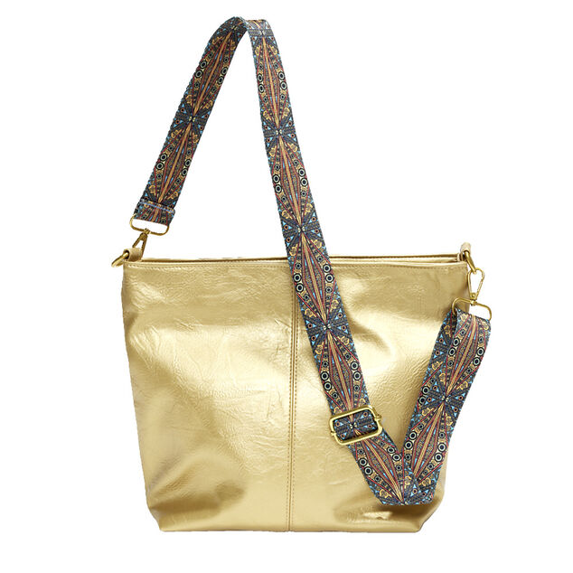 Sac &agrave; main femme fourre-tout anse ethnique amovible 32x10xH25cm - 3 mod&egrave;les