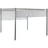 Tonnelle coulissante carr&eacute;e Nazare gris UPF50+ 298x298xH220cm