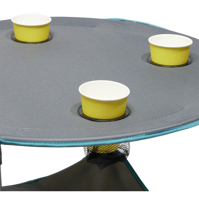 Table de camping pliable avec 4 porte-gobelets &Oslash;70xH.60 cm