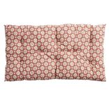 Coussin de sol rectangulaire rouge terracotta motifs blancs 60x120cm