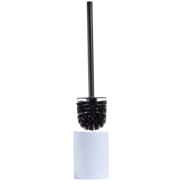 Brosse WC socle rond gr&egrave;s bleu clair &Oslash;9,2xH36cm