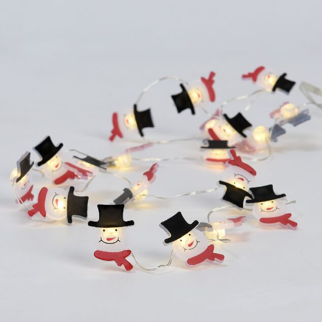 Guirlande flocons de neige argent&eacute;e 20 LED