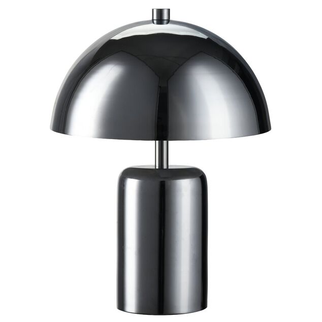 Lampe &agrave; poser champignon m&eacute;tal et plastique chrome gris &Oslash;19xH27cm