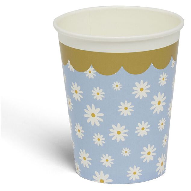 Lot de 8 gobelets motif p&acirc;querette carton 24cl - 4 coloris