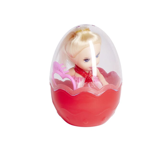 Mini poup&eacute;e dans oeuf &Oslash;5,8xH8,7cm - 4 mod&egrave;les