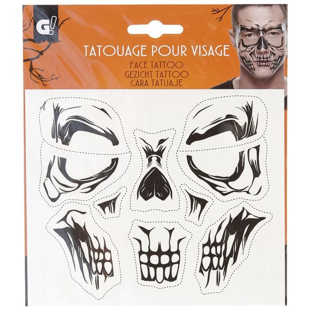 Tatouage pour visage Halloween (3 mod&egrave;les)