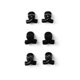 Lot de 6 pinces &agrave; cheveux effet nou&eacute; plastique noir brillant 2cm