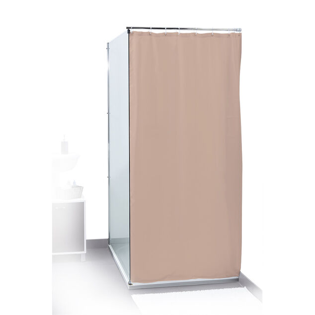 Rideau de douche uni beige 180x200cm 100% polyester