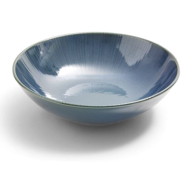 Assiette creuse Amaury fa&iuml;ence bleue &Oslash;21cm