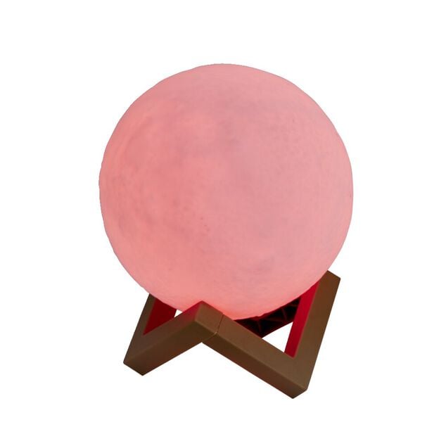 Lampe lune avec support en bois &Oslash;15cm