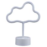Lampe néon sur base forme nuage PVC 24x19cm jaune