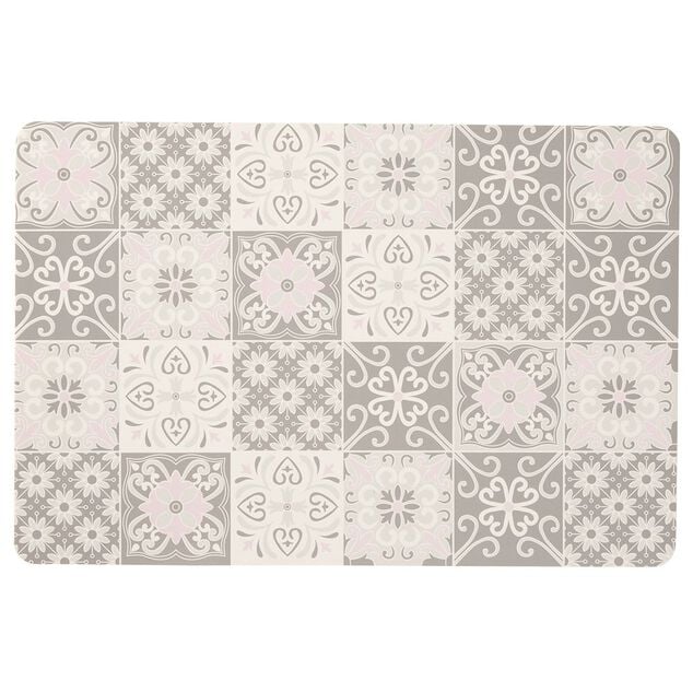 Set de table rectangulaire vinyle carreaux ciment gris