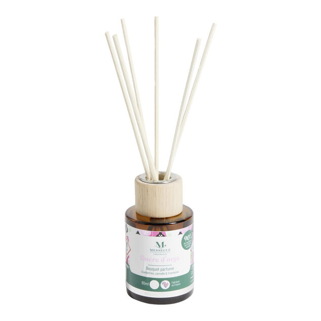 Diffuseur &agrave; b&acirc;tonnets 80ml Mess&eacute;gu&eacute; bouquet parfum&eacute; sucre d'orge