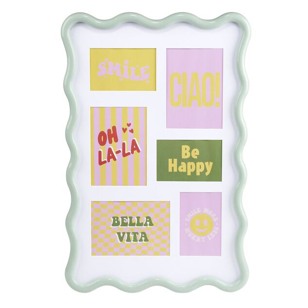 P&ecirc;le-m&ecirc;le bord vague 6 vues plastique 40x60cm (2 mod&egrave;les blanc ou vert)