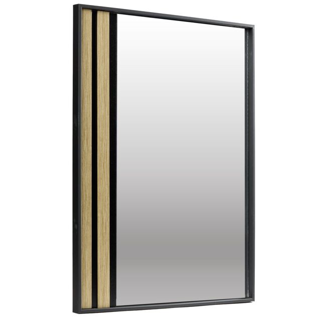 Miroir Kioto bord bois et verre marron et noir 50x70cm