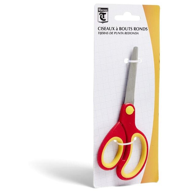 Ciseaux bout rond bleu ou rouge
