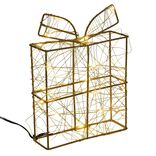 D&eacute;coration de No&euml;l LED cadeau lumineux en m&eacute;tal 15x5xH20cm