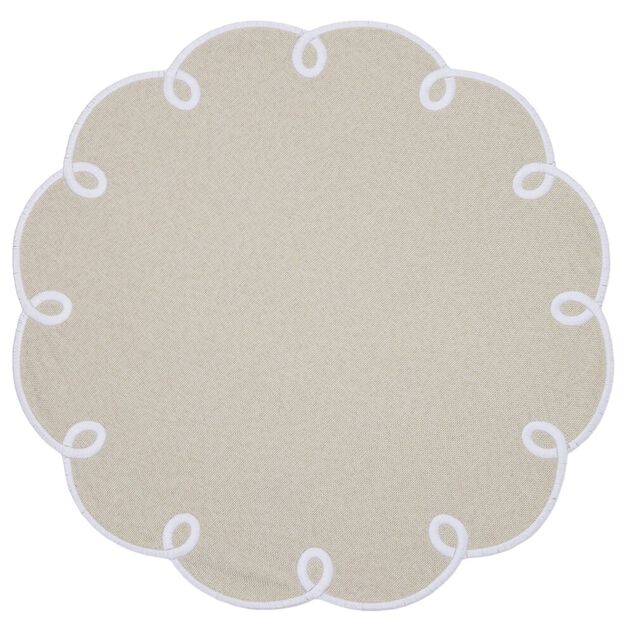 Set de table rond à bord festonné Ø38 cm rouge | GIFI