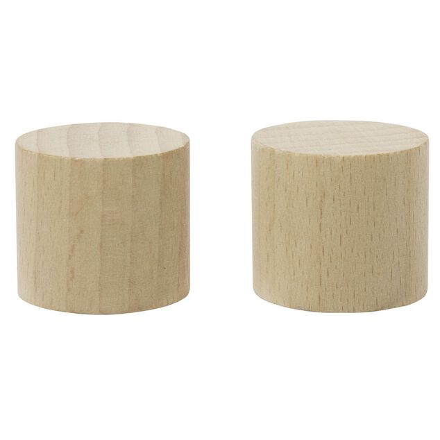 Embout de tringle forme bouchon en bois naturel &Oslash;20mm x2
